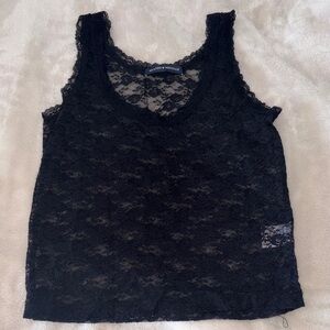 Brandy Melville Shear Black Lace Tank Top